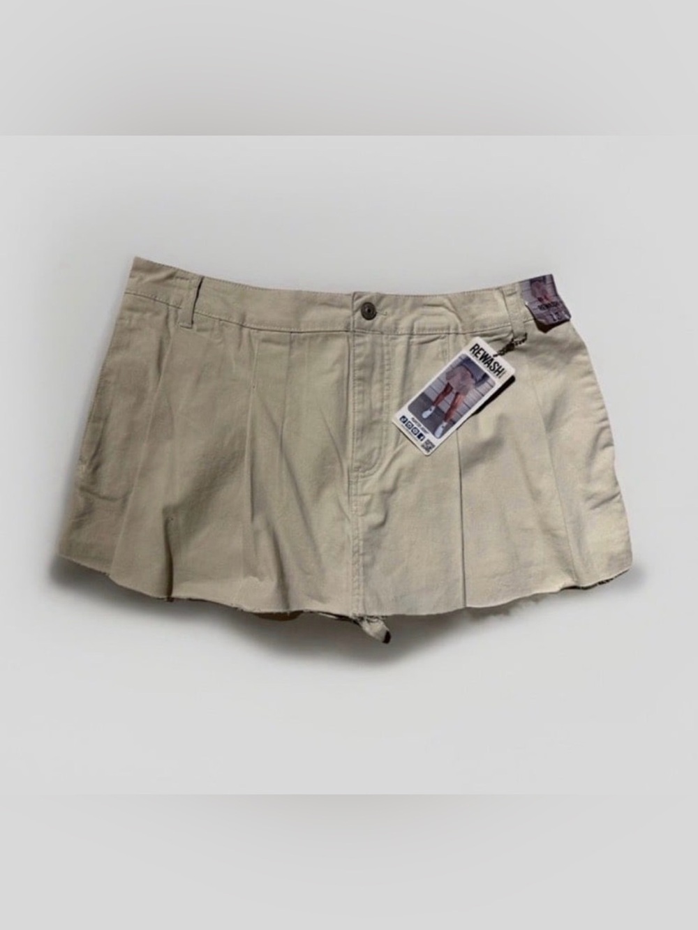Rewash Women’s Khaki Pleated Mini Skort